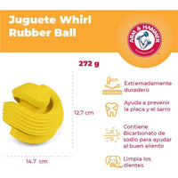 Thumbnail for Arm & Hammer Rock N' Roller Whirl Rubber Ball Chew Toy for Dogs Image 6