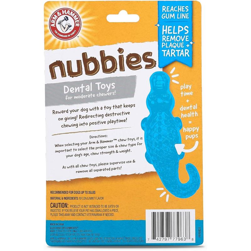 Arm & Hammer Nubbies Gator Dental Toy for Dogs, Mint Flavor Image 7