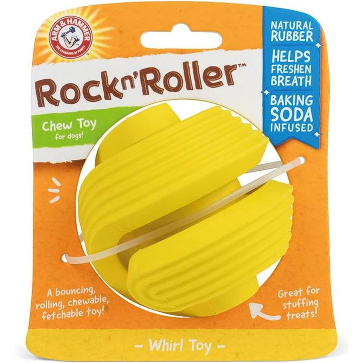 Arm & Hammer Rock N' Roller Whirl Rubber Ball Chew Toy for Dogs – MacroPetz