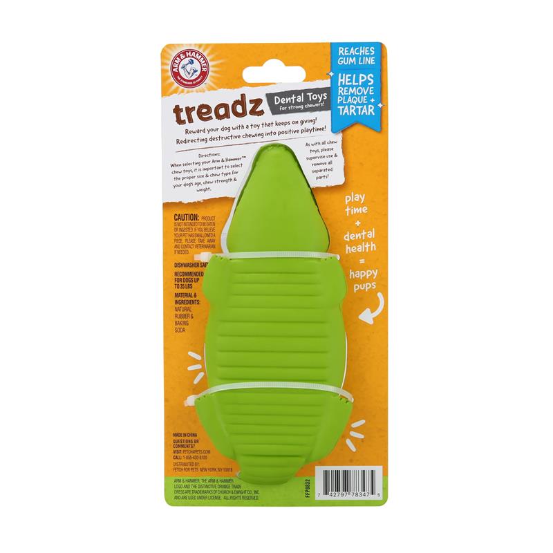 Arm & Hammer Super Treadz Gator Dental Toy Image 2