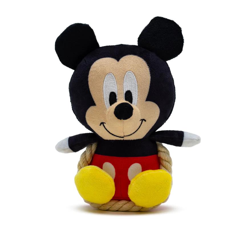 Buckle-Down - Dog & Cat Toy Disney Mickey Mouse chibi sitting pose squeaker plush with rope Image 1