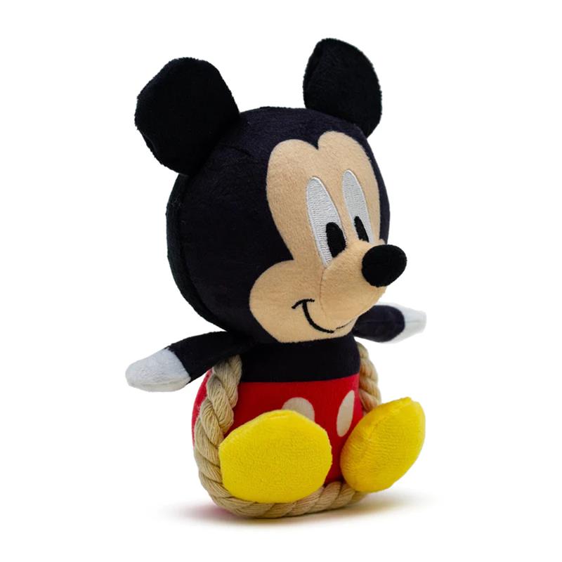 Buckle-Down - Dog & Cat Toy Disney Mickey Mouse chibi sitting pose squeaker plush with rope Image 2