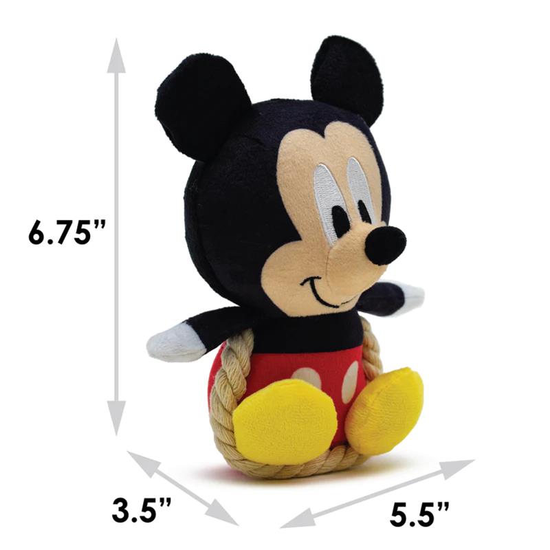 Buckle-Down - Dog & Cat Toy Disney Mickey Mouse chibi sitting pose squeaker plush with rope Image 5