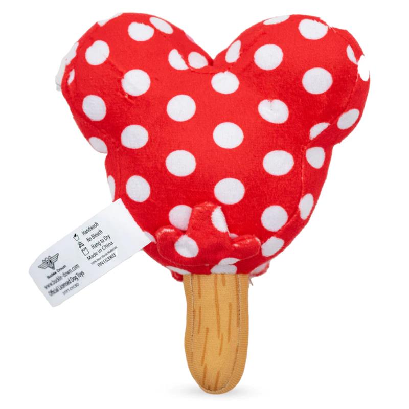 Buckle-Down - Dog & Cat Toy Squeaky Plush Minnie Mouse ice cream with ears and bow red Image 2