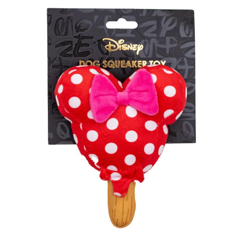 Buckle-Down - Dog & Cat Toy Squeaky Plush Minnie Mouse ice cream with ears and bow red Image 3