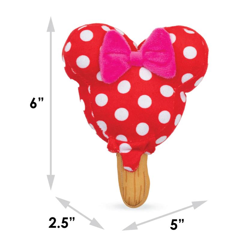 Buckle-Down - Dog & Cat Toy Squeaky Plush Minnie Mouse ice cream with ears and bow red Image 4