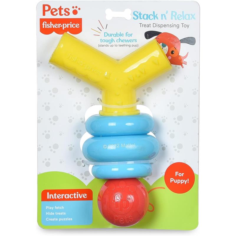 Fisher-Price for Pets Stack N' Relax Resilient Chewer Teething Toy for Puppies Image 1