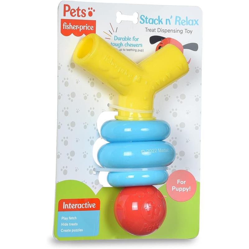 Fisher-Price for Pets Stack N' Relax Resilient Chewer Teething Toy for Puppies Image 2