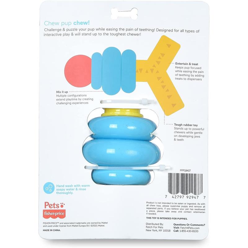 Fisher-Price for Pets Stack N' Relax Resilient Chewer Teething Toy for Puppies Image 6