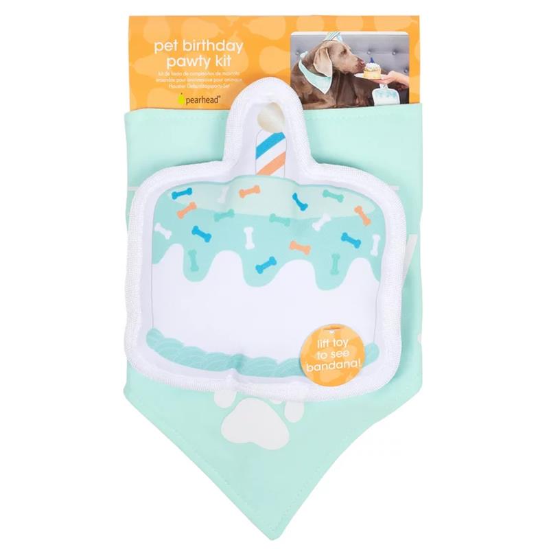 Pearhead Pet Birthday Pawty Kit Includes Toy, Party Hat and Party Bandana Image 2