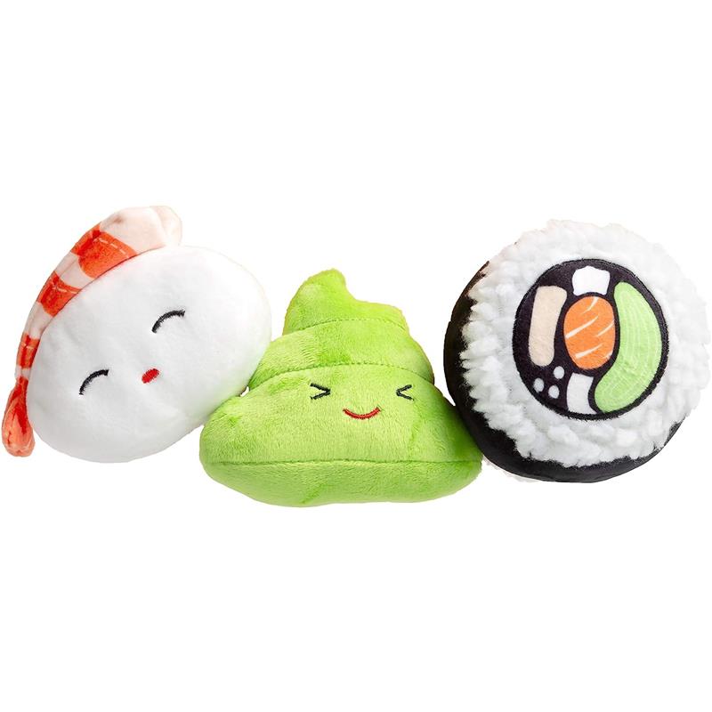 Pearhead sushi plush squeaky dog toy set Image 1