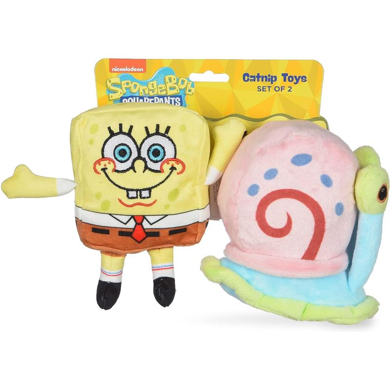 Spongebob and Gary Catnip Plush 2pc Toy Set Image 1